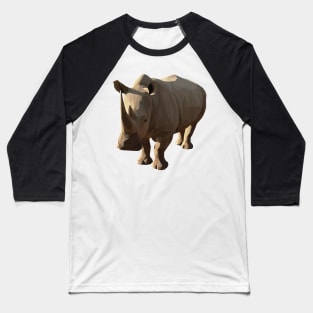 Low Poly Rhinoceros Baseball T-Shirt